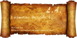 Leimeter Acicét névjegykártya